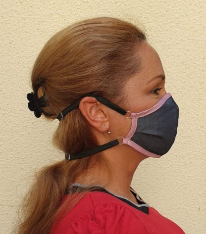 Textile face mask - washable, disinfectable. Removable filter